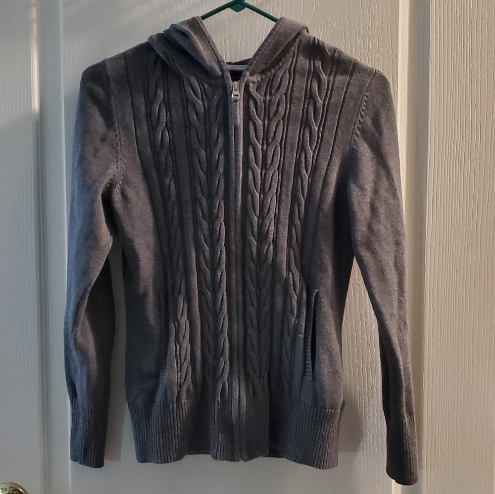 Tommy Hilfiger Knit Dark Gray Zip Hoodie